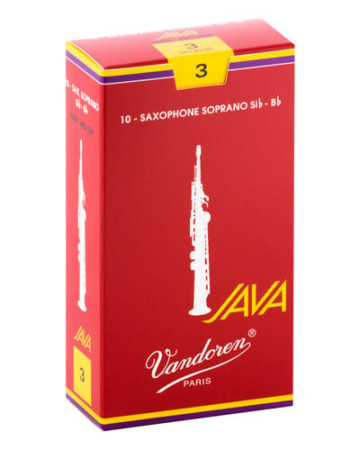 Vandoren JAVA Red Soprano Saxophone Reeds; Box of 10