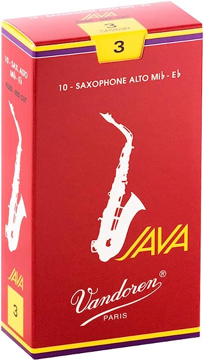 Vandoren JAVA Red Alto Saxophone Reeds; Box of 10