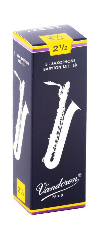 Vandoren SR2425 - Traditional Baritone Saxophone Reeds - 2.5 (Single)