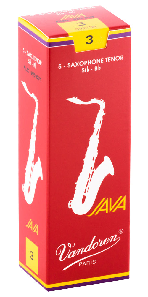 Vandoren JAVA Red Tenor Saxophone Reeds - 3 (5-Pack)