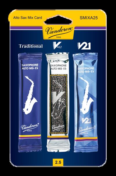 Vandoren Mix Alto Saxophone Reeds - 2.5 (3-Pack)